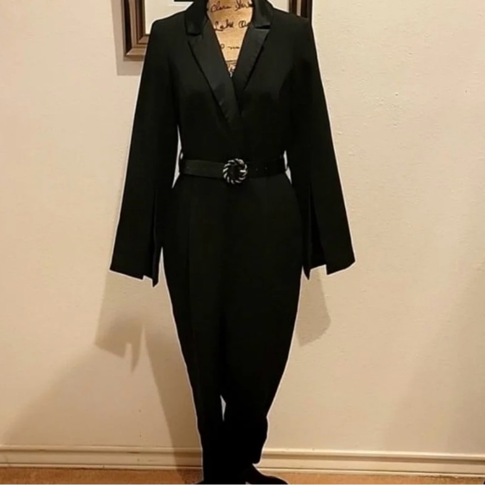 Express Elegant Black Jumpsuit with Belt